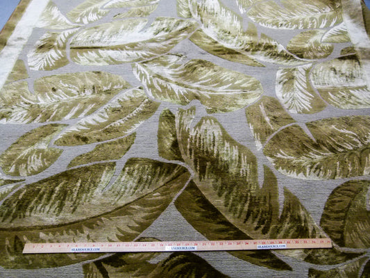 Stark El Cerrito Dark Khaki 6x9' Silk Wool Hand Knotted Banana Tree Foliage Tropical Green MSRP USD 3770