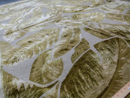 Stark El Cerrito Dark Khaki 6x9' Silk Wool Hand Knotted Banana Tree Foliage Tropical Green MSRP USD 3770