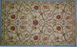 Stark Hay River Burly Wood 6'6" X10' Wool Needlepoint Fine Handmade Rug Renaissance Tulips Rose Iris Red Pink Blue Sage Green MSRP USD 1900