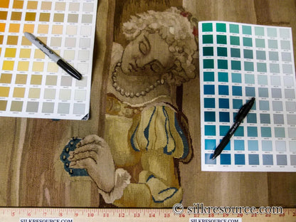 Stark Ilebo Silver 9x10'5" Aubusson Flemish Tapestry Wool Sea Ocean Port Figures Huge! MSRP USD 15000+