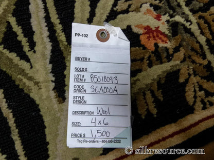 Stark Ialoveni Black 4'x6' Botanical Dutch Garden Nature Tulips Yarrow Dragonfly Pink Red Green MSRP USD 1200