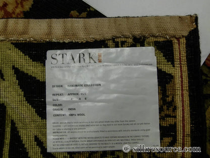 Stark Ialoveni Black 4'x6' Botanical Dutch Garden Nature Tulips Yarrow Dragonfly Pink Red Green MSRP USD 1200