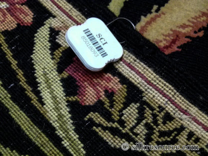 Stark Ialoveni Black 4'x6' Botanical Dutch Garden Nature Tulips Yarrow Dragonfly Pink Red Green MSRP USD 1200