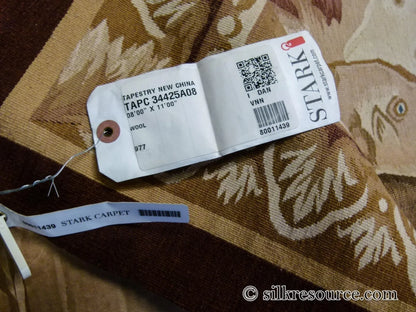 Stark Ilam in Linen 8'x11' 100% Wool Tapestry Poseidone God Of Ocean Amphitrite Goddess Horses Merman Seal Fish Huge MSRP USD 12000