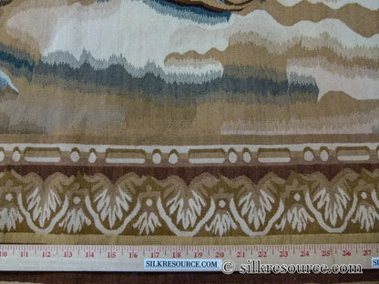 Stark Ilam in Linen 8'x11' 100% Wool Tapestry Poseidone God Of Ocean Amphitrite Goddess Horses Merman Seal Fish Huge MSRP USD 12000