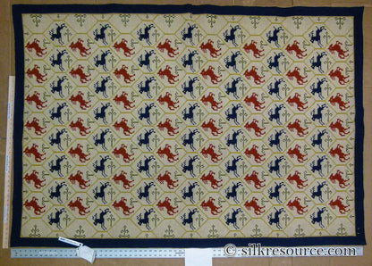 Stark Hopewell Bisque 4.3" X 6' 100% Wool Horses Equestrian Navy Red Mustard Cream MSRP USD 1500