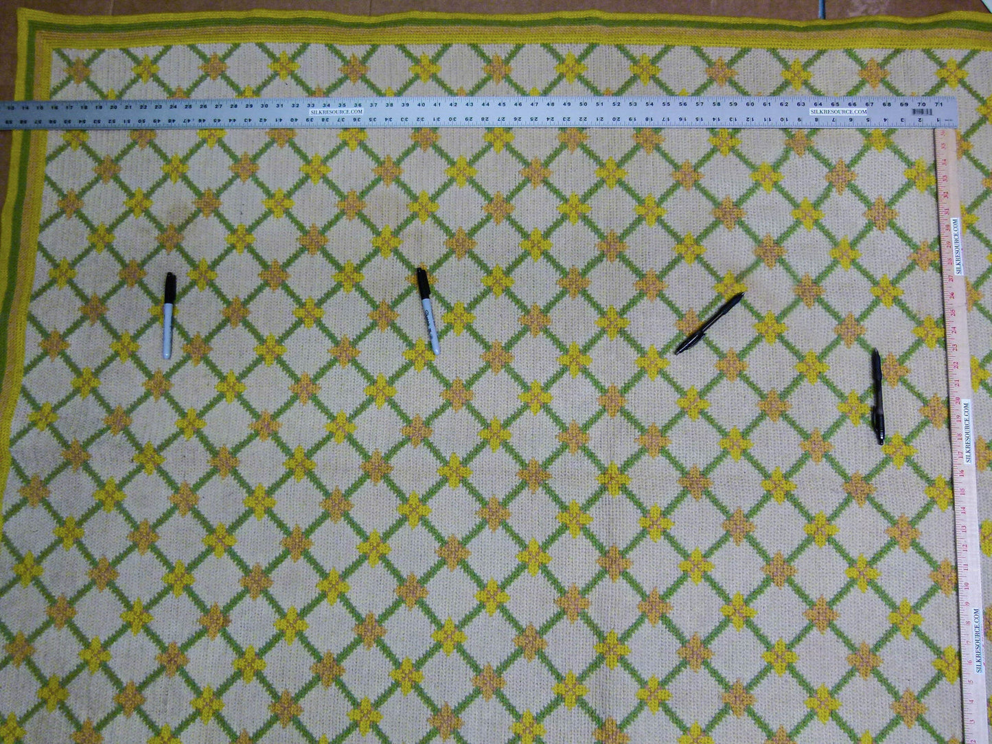 Stark Hartford Wheat 4'10" X 6' 5" Wool Flat Weave Rug Gold Wheat Green Yellow Spring! MSRP USD 1300