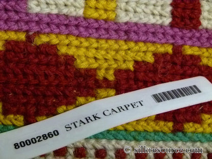 Stark Holyoke Bisque 4'10" X6'5" 100% Wool Rug South Western Quaker Art Blue Orange Red Green MSRP USD 1400