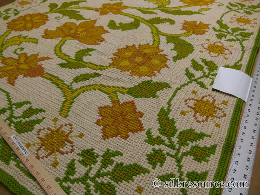 Stark Hoffman Estates Goldenrod 5'x6'6" Orange Gold Green Tulips Sunflowers Vines Foliage MSRP USD 1250