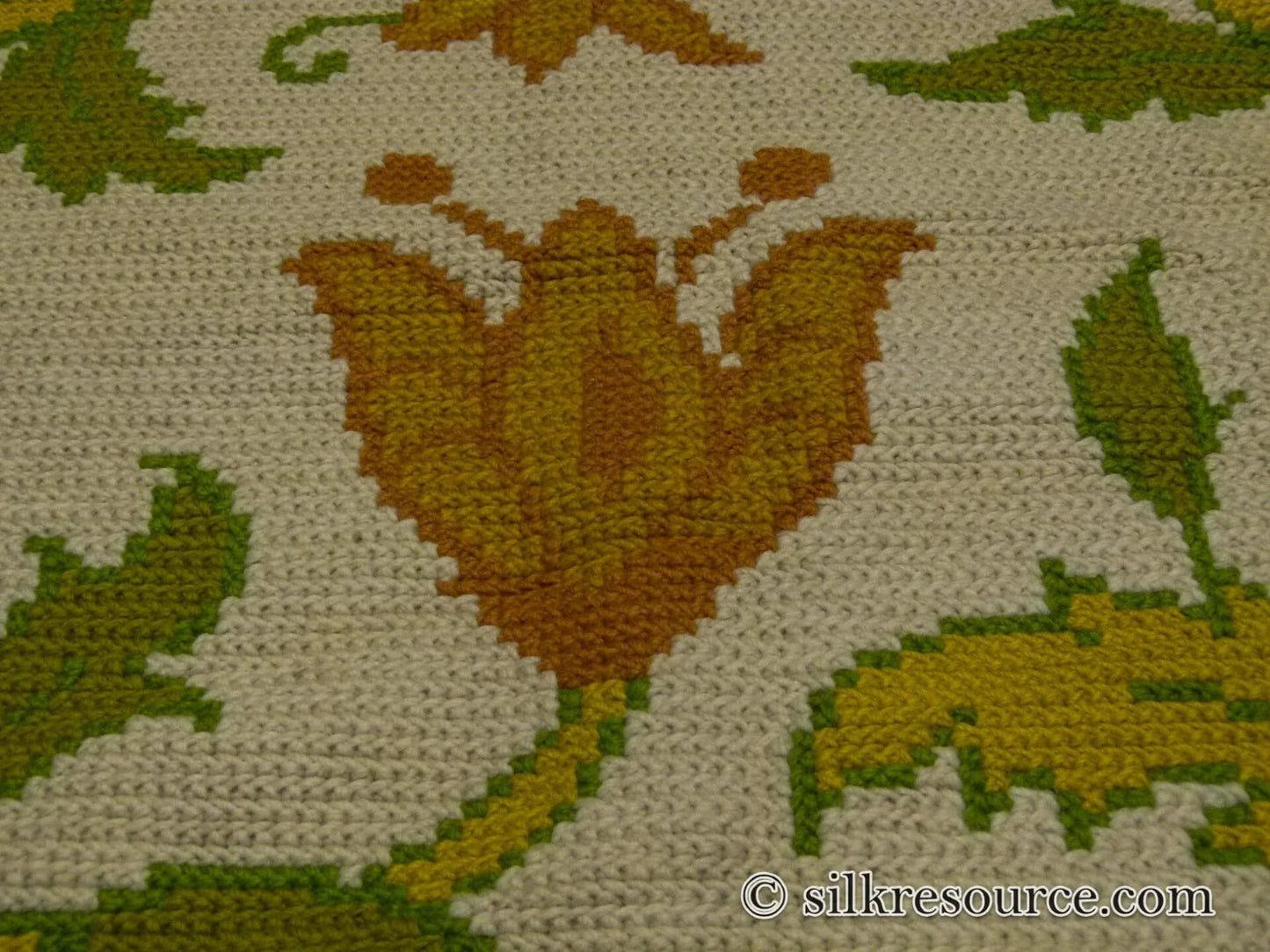 Stark Hoffman Estates Goldenrod 5'x6'6" Orange Gold Green Tulips Sunflowers Vines Foliage MSRP USD 1250