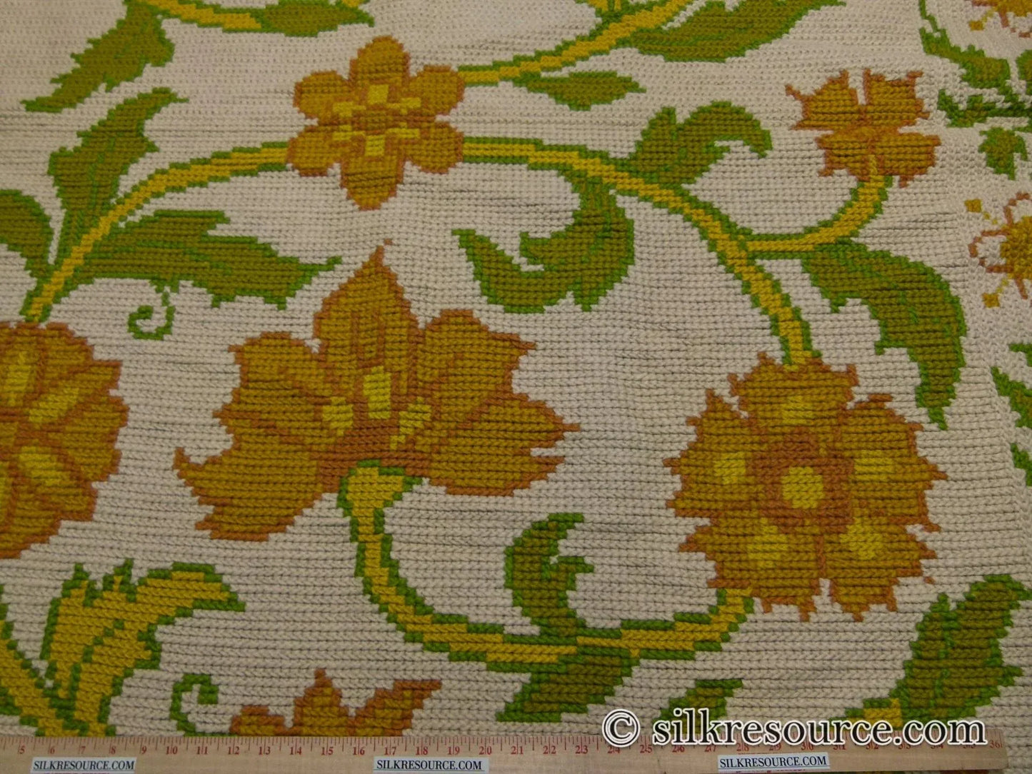 Stark Hoffman Estates Goldenrod 5'x6'6" Orange Gold Green Tulips Sunflowers Vines Foliage MSRP USD 1250