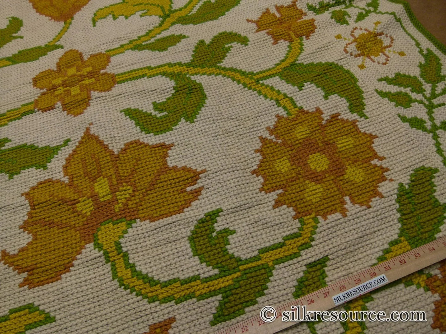 Stark Hoffman Estates Goldenrod 5'x6'6" Orange Gold Green Tulips Sunflowers Vines Foliage MSRP USD 1250