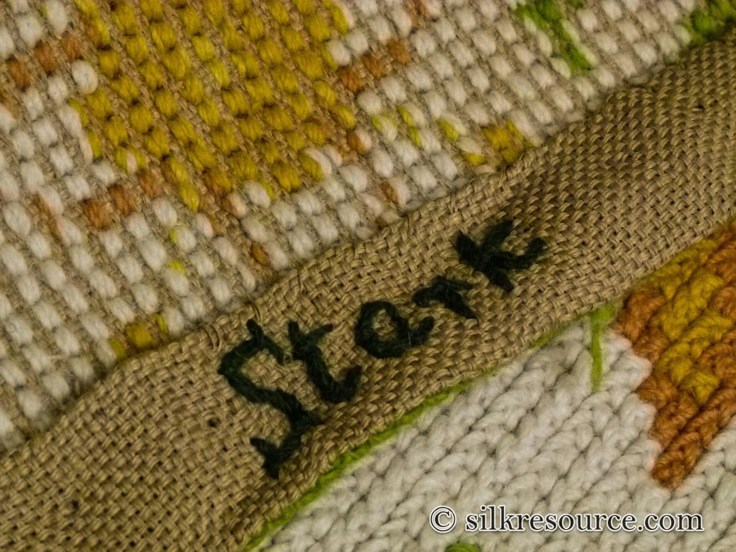 Stark Hoffman Estates Goldenrod 5'x6'6" Orange Gold Green Tulips Sunflowers Vines Foliage MSRP USD 1250