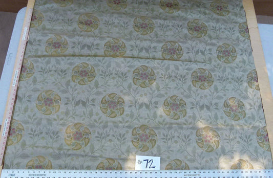 S Harris "tobago" Silk Lampas Light Antique Gold With Green Art Deco MSRP USD 188+/Y