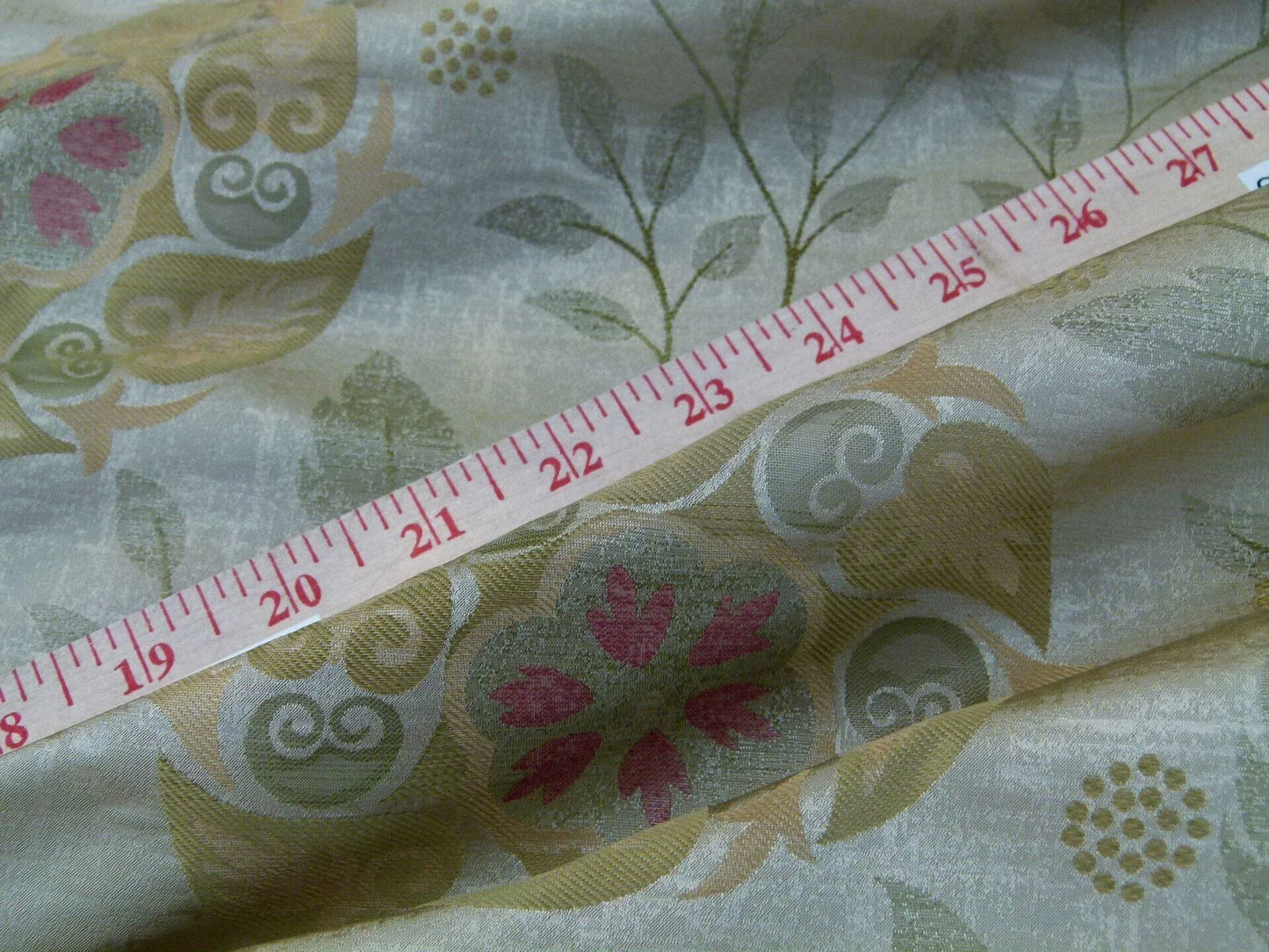 S Harris "tobago" Silk Lampas Light Antique Gold With Green Art Deco MSRP USD 188+/Y