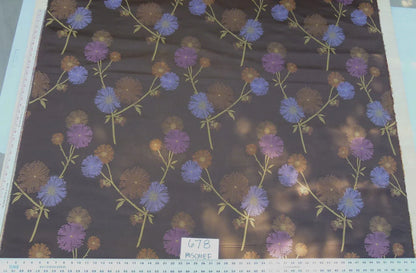 Stunner! 100% Silk Lampas Satin Mod Branch Tree "Mischief" Deep Brown