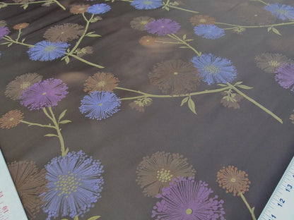 Stunner! 100% Silk Lampas Satin Mod Branch Tree "Mischief" Deep Brown