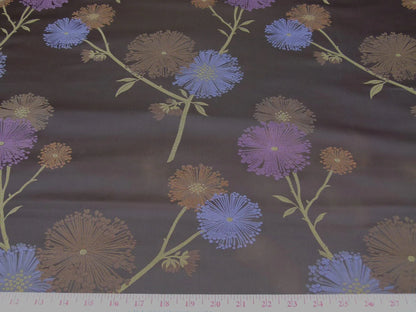 Stunner! 100% Silk Lampas Satin Mod Branch Tree "Mischief" Deep Brown