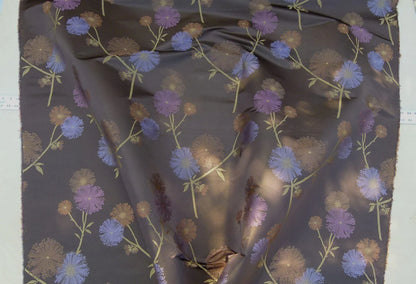 Stunner! 100% Silk Lampas Satin Mod Branch Tree "Mischief" Deep Brown