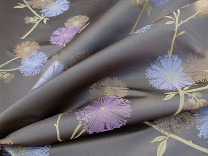 Stunner! 100% Silk Lampas Satin Mod Branch Tree "Mischief" Deep Brown