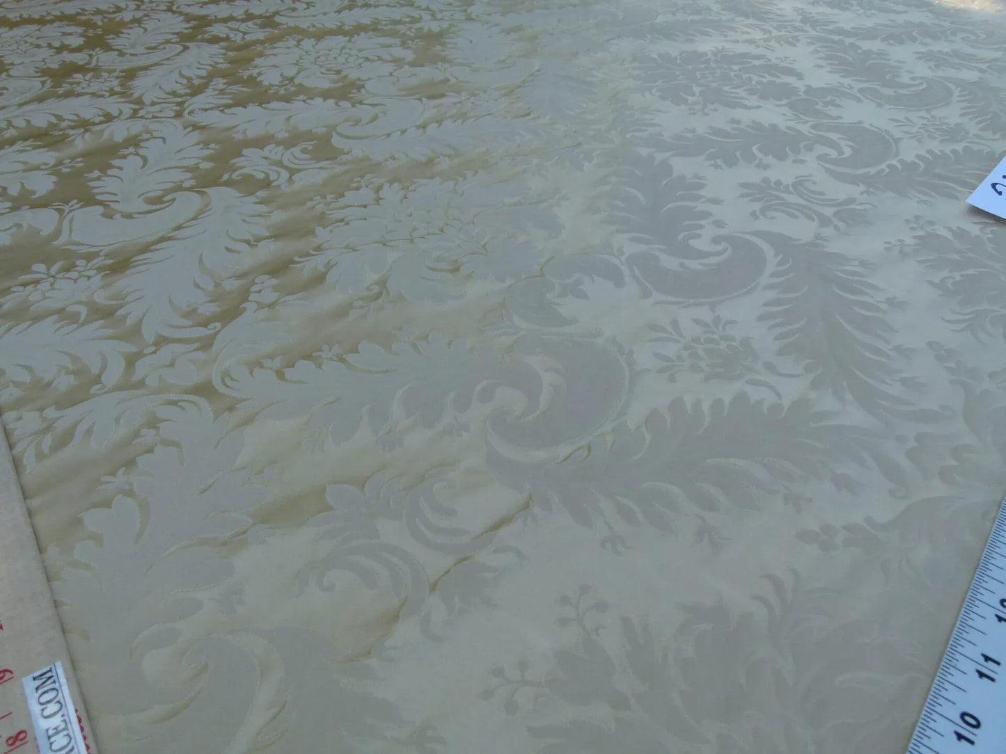 100% Silk Damask Classy Lotus Blond Beige Tan Gold MSRP USD 278/y