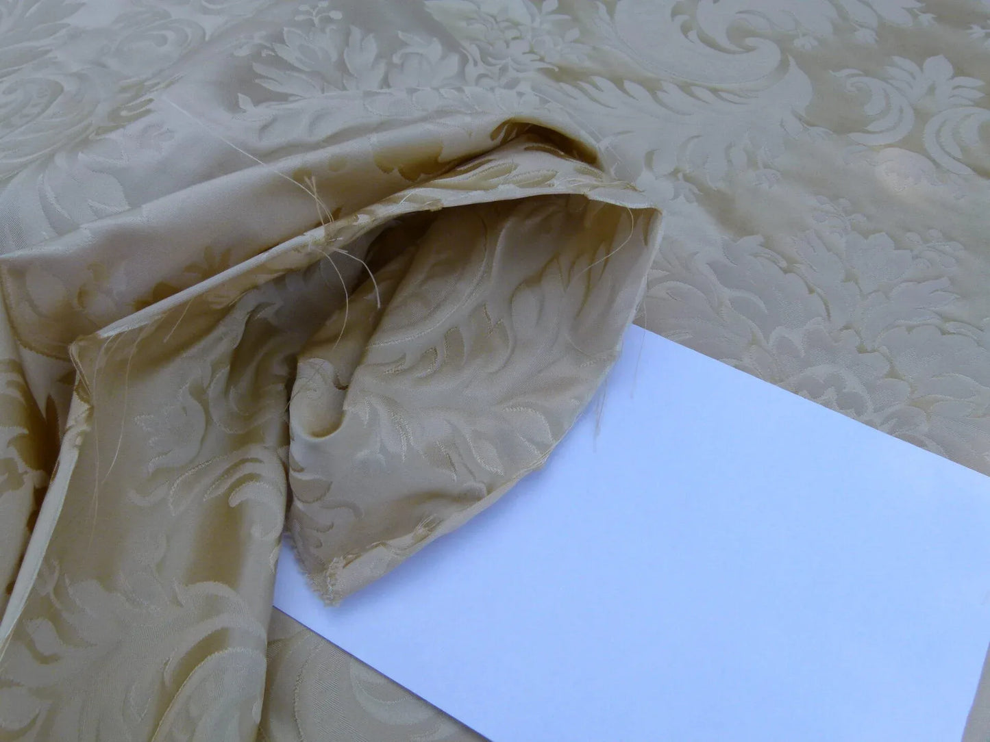 100% Silk Damask Classy Lotus Blond Beige Tan Gold MSRP USD 278/y