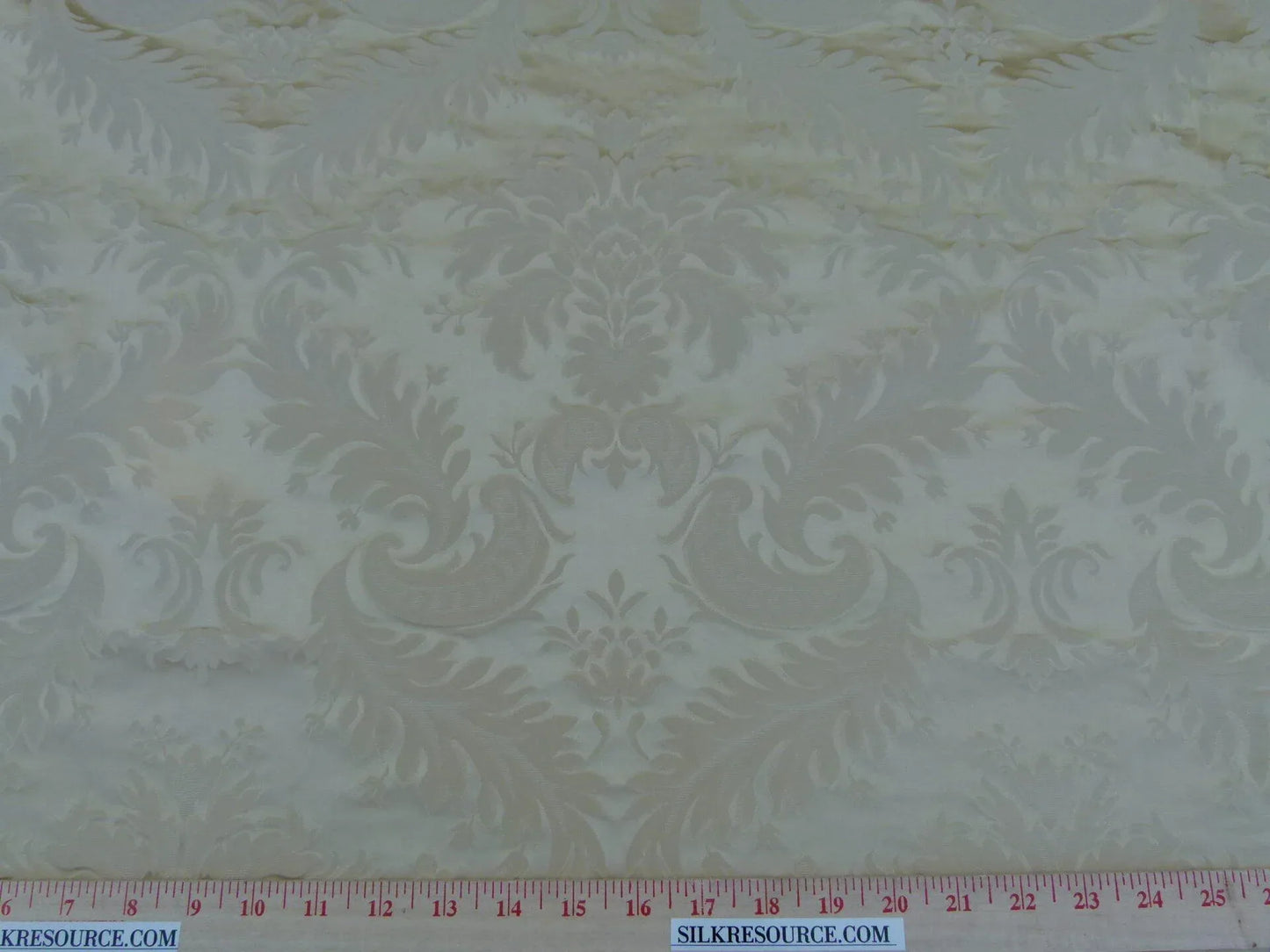 100% Silk Damask Classy Lotus Blond Beige Tan Gold MSRP USD 278/y