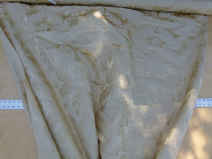 100% Silk Damask Classy Lotus Blond Beige Tan Gold MSRP USD 278/y