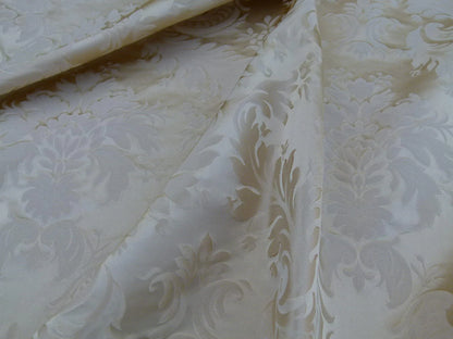 100% Silk Damask Classy Lotus Blond Beige Tan Gold MSRP USD 278/y