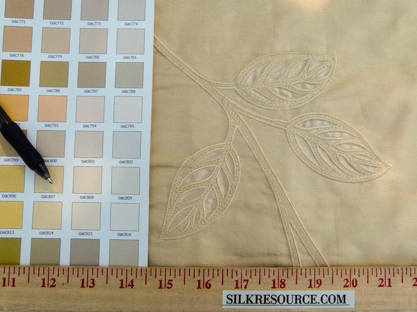 By Yd Kravet Overlay Silk Vine In Honey Cream White Double Silk Organza with Embroidery MSRP USD 250/y