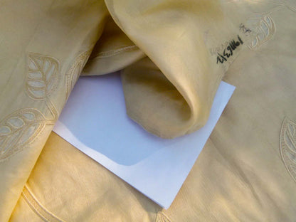 By Yd Kravet Overlay Silk Vine In Honey Cream White Double Silk Organza with Embroidery MSRP USD 250/y