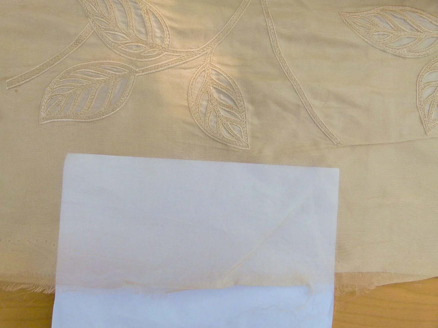 By Yd Kravet Overlay Silk Vine In Honey Cream White Double Silk Organza with Embroidery MSRP USD 250/y