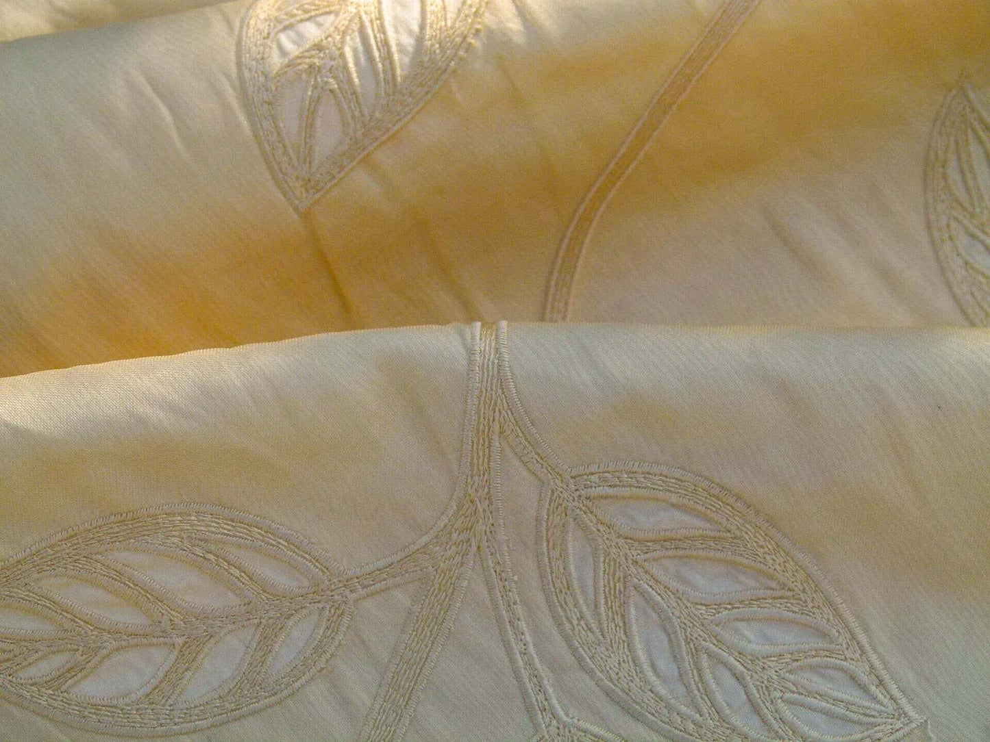 By Yd Kravet Overlay Silk Vine In Honey Cream White Double Silk Organza with Embroidery MSRP USD 250/y