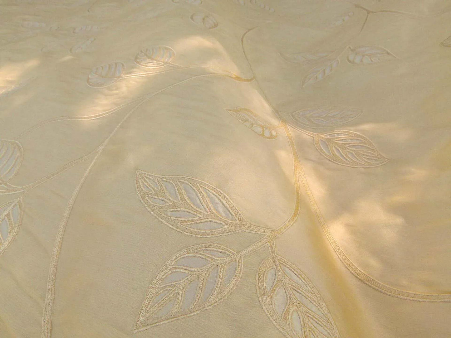 By Yd Kravet Overlay Silk Vine In Honey Cream White Double Silk Organza with Embroidery MSRP USD 250/y