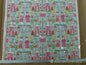 Scalamandre Life On The Hill Linen Print Cranberry Pink On Light Blue MSRP USD 159/yard