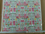 Scalamandre Life On The Hill Linen Print Cranberry Pink On Light Blue MSRP USD 159/yard