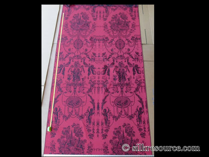 Scalamandre Louis Xvi - Trevira Cs Red &amp; Black  Damask Historic Monticello MSRP USD 1102/Vertical Repeat (76")
