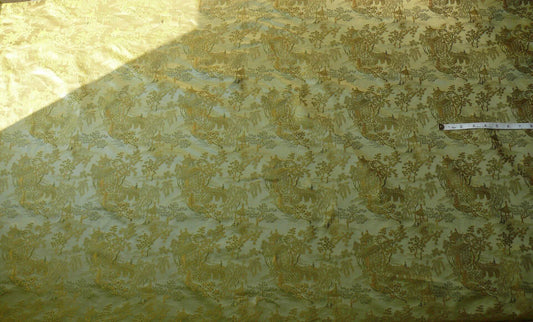 Memo Lending 100% Silk Lampas Loden Green Chinoiserie Pavillion 174 Loden