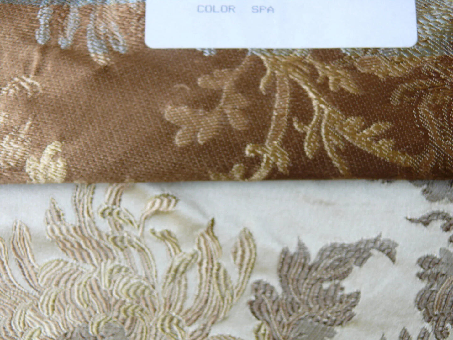 100% Silk Lampas Realistic Stemmed Chrysanthemums “Spa” Gold