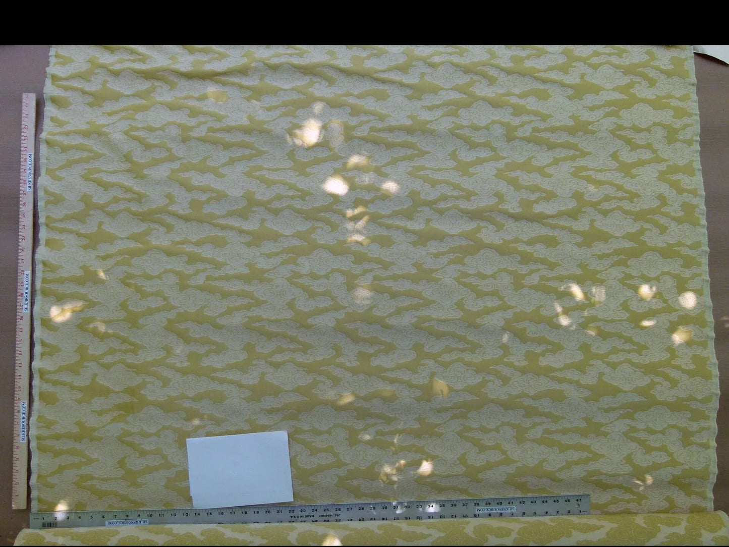 By Yd Gp & j Baker Clouds Gold Yellow Blend Chinoiserie Reversible Damask Cotton MSRP USD 148/y