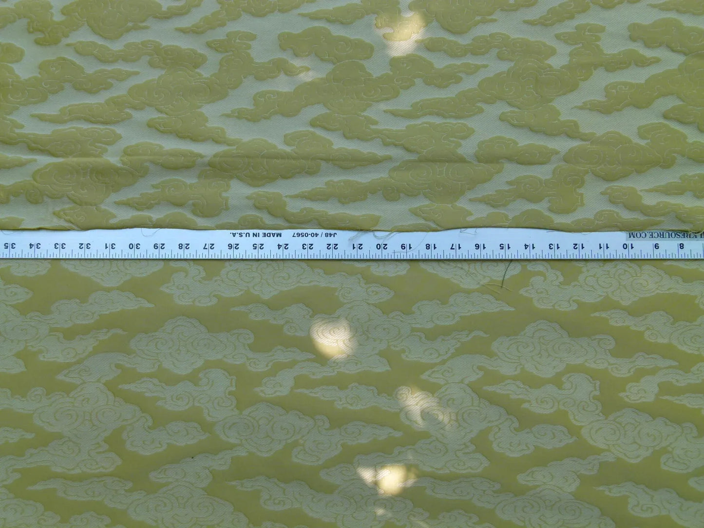 By Yd Gp & j Baker Clouds Gold Yellow Blend Chinoiserie Reversible Damask Cotton MSRP USD 148/y