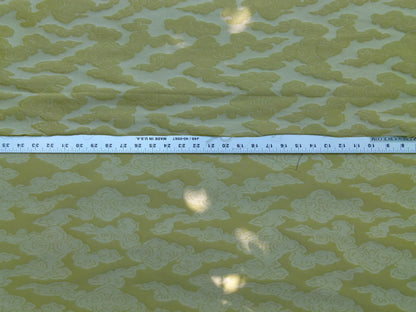 By Yd Gp & j Baker Clouds Gold Yellow Blend Chinoiserie Reversible Damask Cotton MSRP USD 148/y