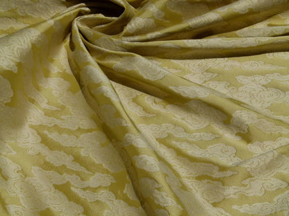 By Yd Gp & j Baker Clouds Gold Yellow Blend Chinoiserie Reversible Damask Cotton MSRP USD 148/y