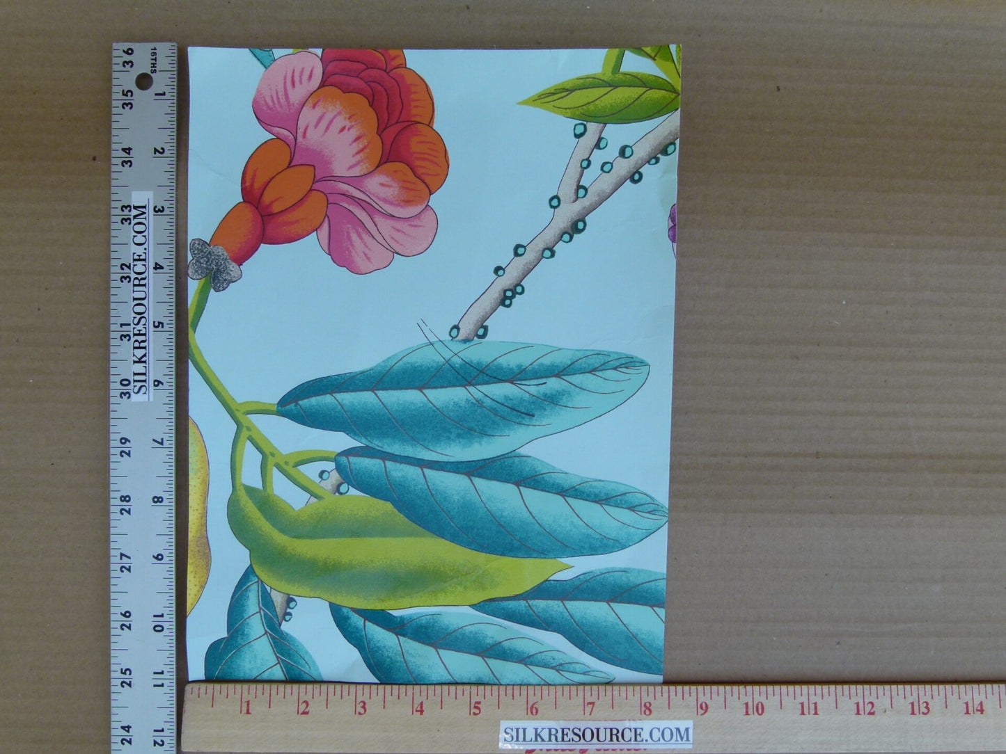 Manuel Canovas Serendip Turquoise Yellow Pink Green on White Bird Flower Tropical Cotton Print MSRP USD304/y