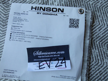 35 EV24 1 yard x1.6 yard Scalamandre NEVINS Taupe Gray Chevron Herringbone