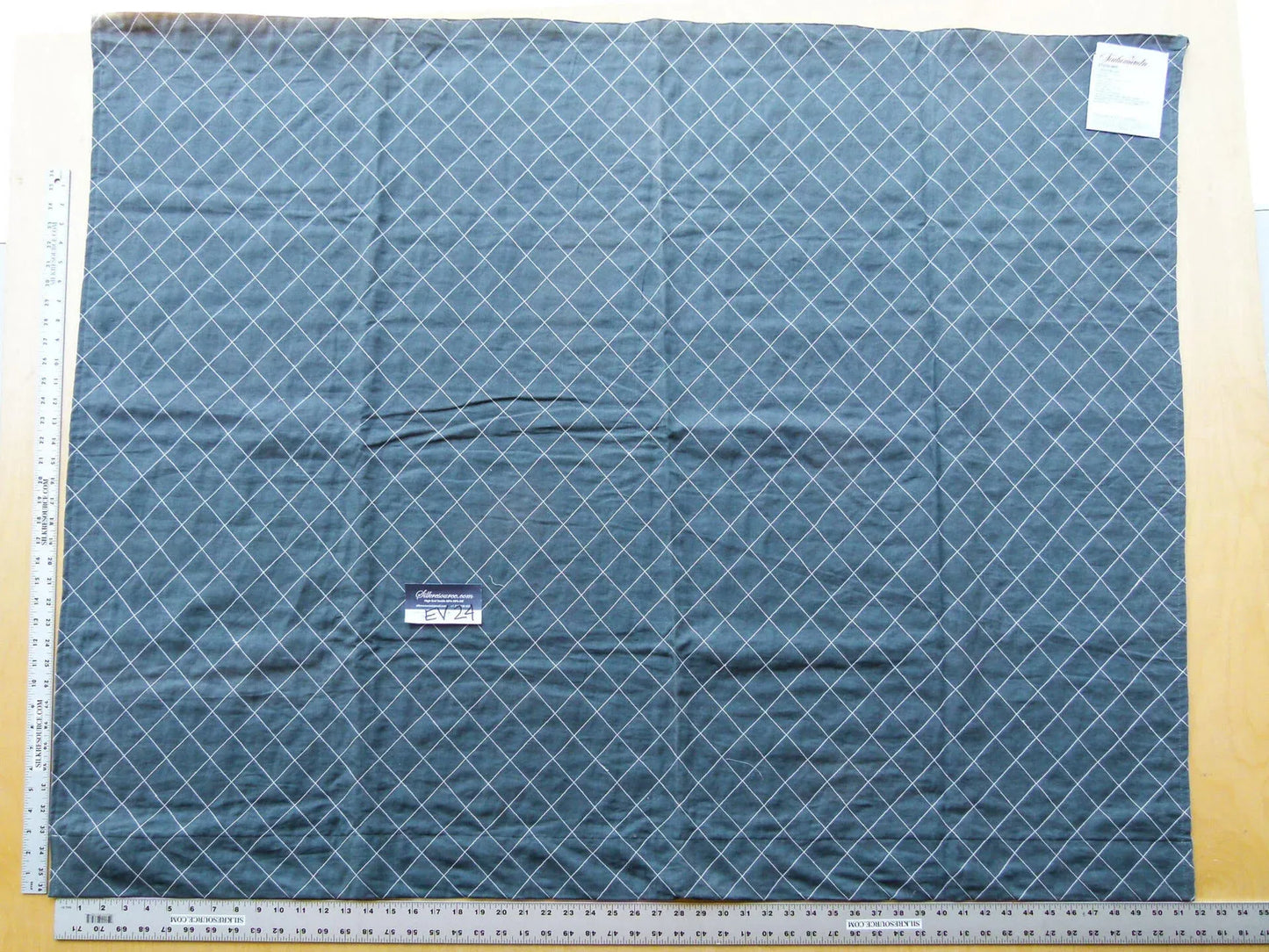 38 EV24 1.2 yard Scalamandre COUNTERPANE Charcoal Embroidery Black Diamond