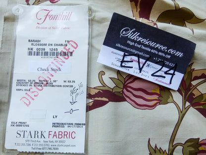 42 EV24 2.4 yard Scalamandre Baradi Blossom On Chablis Pink Jacobean Palampore Tree Of Life Printed Silk Pink Green On Cream White MSRP USD 192/y