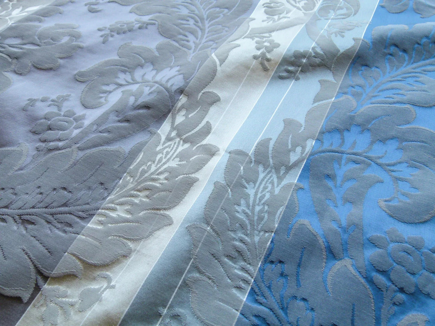 44 EV24 2.4 yard Scalamandre LANCELOT NEPTUNE Damask Stripe Blue