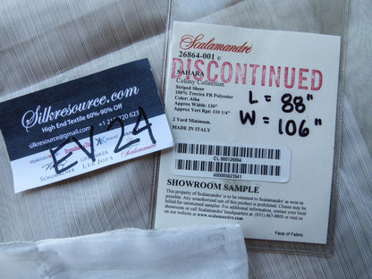45 EV24 88"x 106" Scalamandre Colony Collection SAHARA Alba Stripe Sheer 100% Trevira FR Polyester