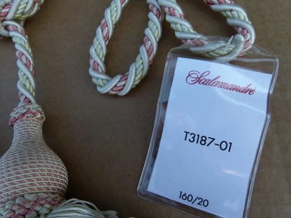 Scalamandre Silk Tiebacks Handmade Lyon Pastel Pink MSRP 440/y T3187-01